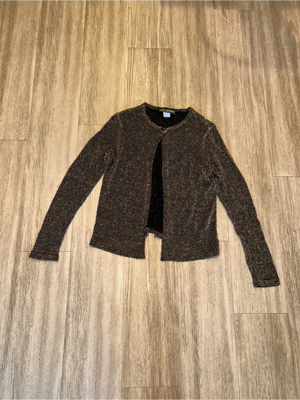 Vintage S.M.L DESIGN Metallic Gold Shimmer Cardigan Jacket ✨🖤